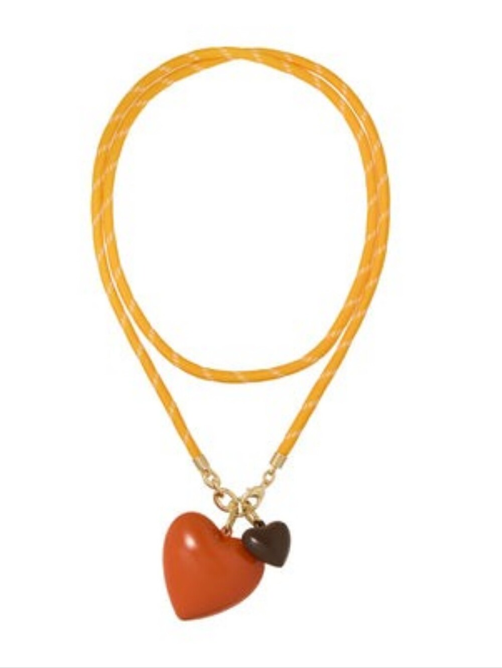 Roxanne Assoulin The Happy Cord Long Big Double Heart Necklace